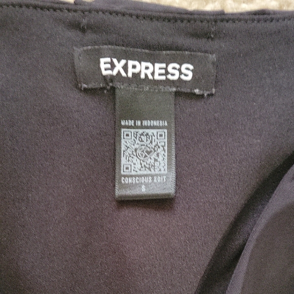 Express Black V Neck Ruched Long Sleeve Blouse - Picture 6 of 13